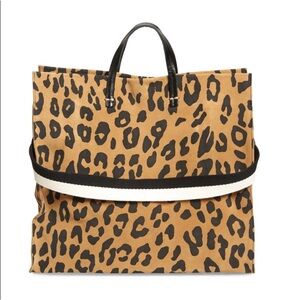 Clare V. Simple Suede Tote Leopard Tan Pablo Cat